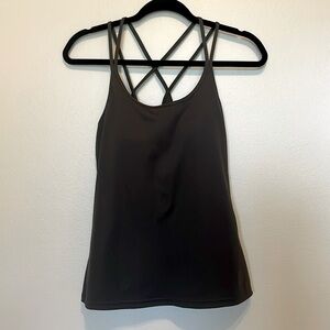 Old Navy Go Dry Active Tank Shelf Bra Compression Small Gray Gym High Impact